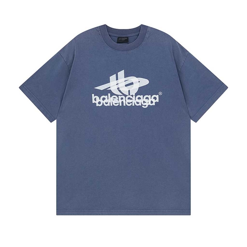 Balenciaga laminated letter Logo printed short-sleeved T-shirt